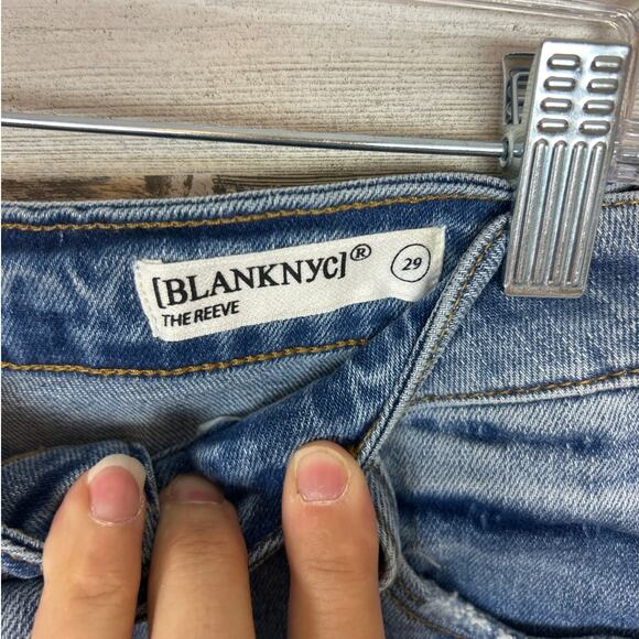Blank NYC women's 29 Reeve high rie ribcage blue jean short new distressed boho - Picture 3 of 5